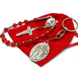 Zestaw prezentowy Różaniec samochodowy, brelok - dla kierowcy
