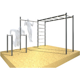 UNDERFIT Drabinka gimnastyczna ogrodowa z drążkiem i poręczami