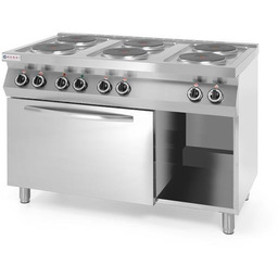 Kuchnia elektryczna 6-płytowa z konwekcyjnym piekarnikiem GN 1/1