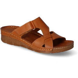 Płaskie klapki damskie Stella Barefoot Rude skórzane 908/K