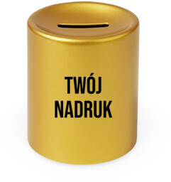 Złota skarbonka z własnym nadrukiem