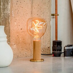 Lampa stołowa Tala Knuckle, przezroczysta żarówka globe kulista,