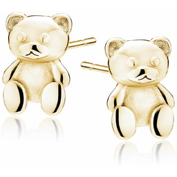 Delikatne pozłacane srebrne kolczyki wkrętki pluszowe misie srebro