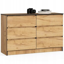 Komoda dąb craft do salonu 120 matowa 6