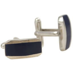 Eleganckie Prostokątne Spinki do Mankietów z Akcentem Granatu