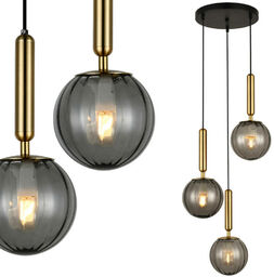 Loftowa LAMPA wisząca RAVENA PND-2324-3A BRO+SG Italux szklana