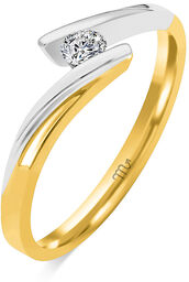 Pierścionek zaręczynowy z brylantem 0.1 ct - Pz-70