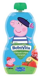 BOBOVITA Świnka Peppa Mus Truskawka, wiśnia, banan, 100g