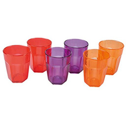 Viphome 6VAI810C Zestaw 6 szklanek akrylowych wielokolorowych 6,8