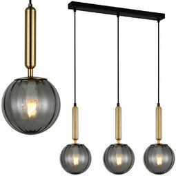 Loftowa LAMPA wisząca RAVENA PND-2324-3L BRO+SG Italux szklana