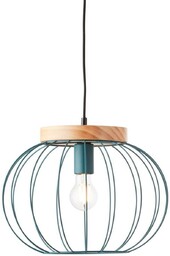 Brilliant Lampa wisząca Sorana 99234/73 klatka druciana drewno