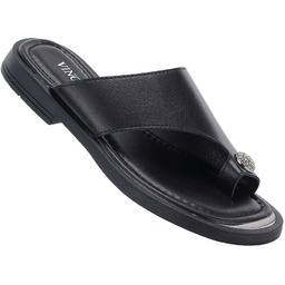 Klapki damskie japonki eleganckie czarne Vinceza 62307