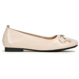 Baleriny z miękkiej skóry z kokardką z monogramem