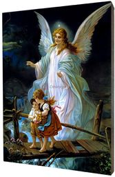 Obraz na desce lipowej - Anioł Stróż