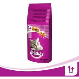 WHISKAS Karma Sucha Dla Kota 1+ Z Wołowiną