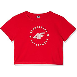 4F H4L20-TSD020-62S Koszulka Damski, Czerwony