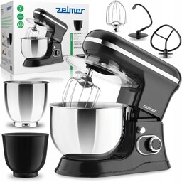 Zelmer Robot Planetarny 1200W Czarny Dwie Misy 4,5/5L