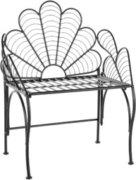 Beliani Krzesło ogrodowe czarne metalowe