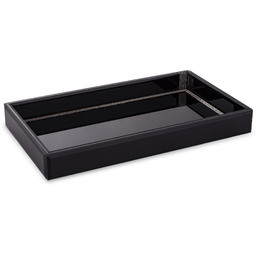 Taca dekoracyjna szklana czarna glamour 4x35x20 169292