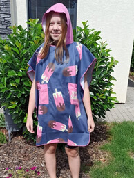Poncho borntoswim ice cream poncho junior blue/pink s