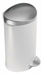 Simplehuman Półokrągły kosz pedałowy 6 l, biały