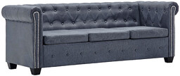 Elior Trzyosobowa sofa Charlotte 3Q w stylu Chesterfield