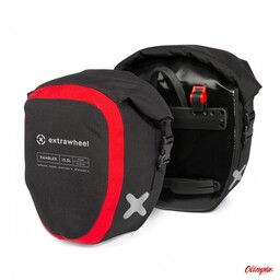Extrawheel Sakwy tylne RAMBLER POLYESTER 25L BLACK/RED