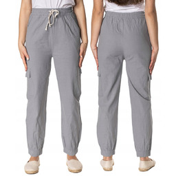 Cienkie Spodnie Damskie Bawełniane 1996-10 2XL3XL