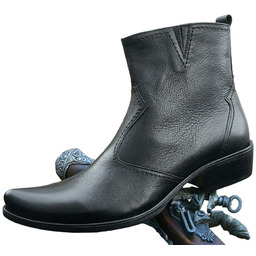 BUTY KOWBOJKI NA MOTOR MĘSKIE CZARNE Z ZAMKIEM