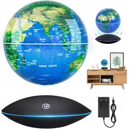 Globus Magnetyczny Samowirujący Z Podstawką Led Dekoracja Nowoczesna