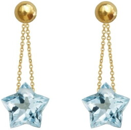 Kolczyki Topaz Sky Blue Gwiazdki złoto 585
