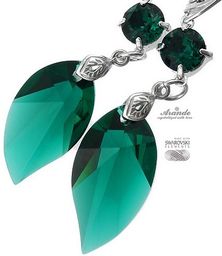 Kryształy Szmaragdowe Kolczyki+Wisiorek Emerald