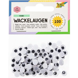 folia 750007 ruchome oczy z ruchomymi źrenicami, białe,