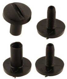 Śruba Nit 25mm plastikowe Czarne 20szt Nity skręcane