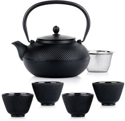 Czajnik do herbaty z zaparzaczem żeliwny emaliowany