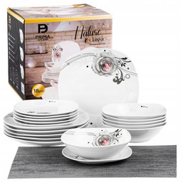 Serwis Obiadowy Komplet Talerzy Zastawa Porcelanowa Białe
