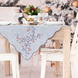 Markizeta Obrus serweta z haftem 85x85 007 szara