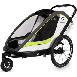 HAMAX Przyczepka rowerowa Breeze Twin 42kg Pasy Biało-zielony