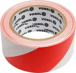 Vorel Taśma ostrzegawcza, klejąca, biało/czerwona 48 mm x