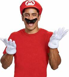 DISGUISE DISX73790 Kapelusz i wąsy Nintendo Mario Kostium