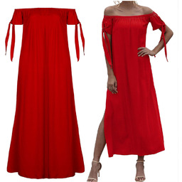 Długa Tunika Plażowa Letnia Sukienka Damska Pareo