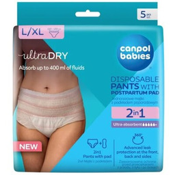 CANPOL BABIES Majtki poporodowe 2w1 z podkładem (L/XL)