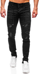 Czarne spodnie jeansowe męskie regular fit Denley MP0100N