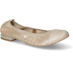 Baleriny Gamis 1402/M11+M80 Beżowe/Złote lico