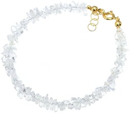 Kryształ Górski Piękna Bransoletka Złote Srebro