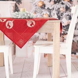 Markizeta Obrus serweta z haftem 85x85 003 czerwona