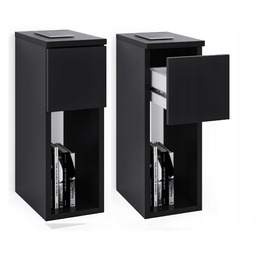 Zestaw 2 Szt Szafki Nocne Komplet Czarny Wąska