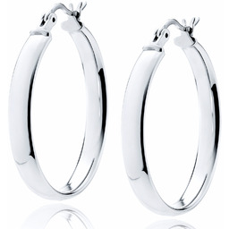 Eleganckie rodowane srebrne kolczyki rynienki gładkie koła 4mm