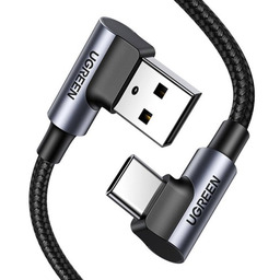 UGREEN Kabel US176 USB-A-USB-C 2m kątowy (czarny)