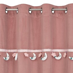 Zasłona do pokoju dziecięcego 140x250 księżyce róż dziecięca